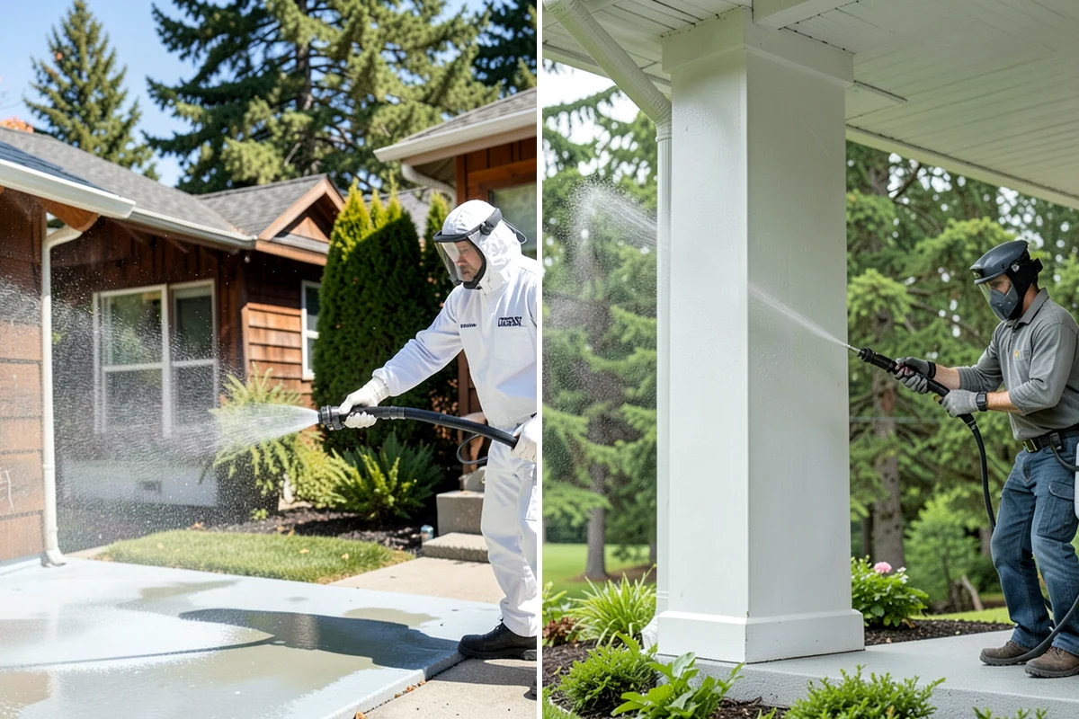 Spa Surround Cleaning in Seattle, King County, WA - Clear furniture and planters from the spa surround