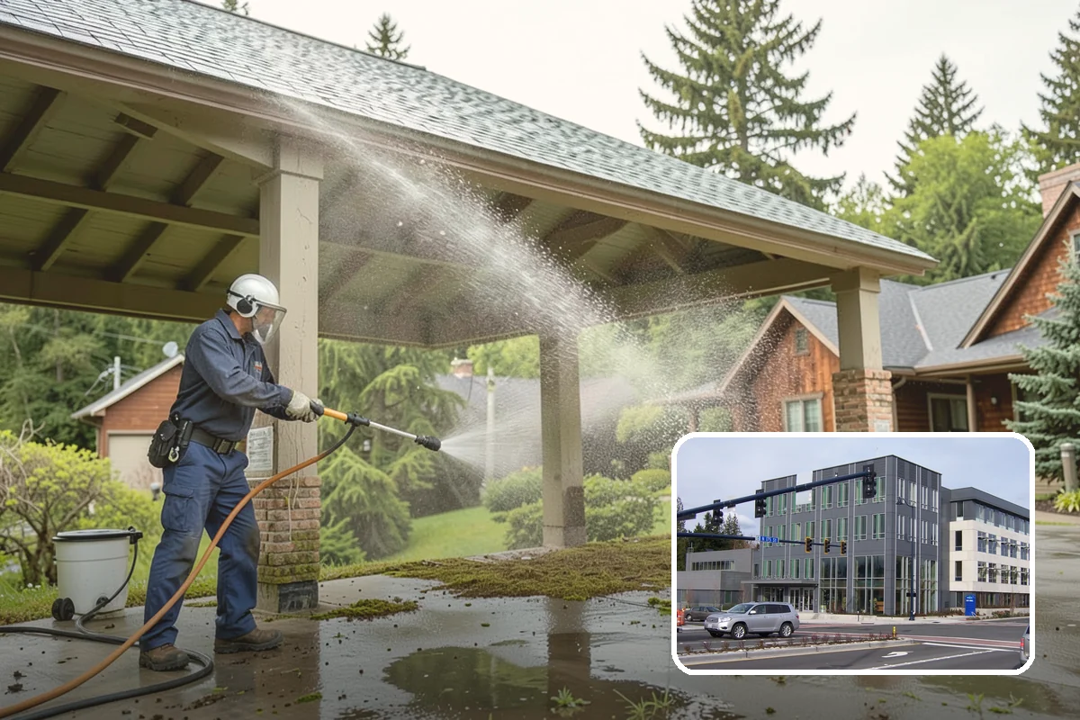 Spa Surround Cleaning in Shoreline, King County, WA - Kills moss and algae at the root for longer-lasting results