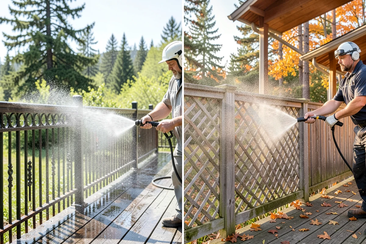 Spa Surround Cleaning in Shoreline, King County, WA - Clear furniture and planters from the spa surround