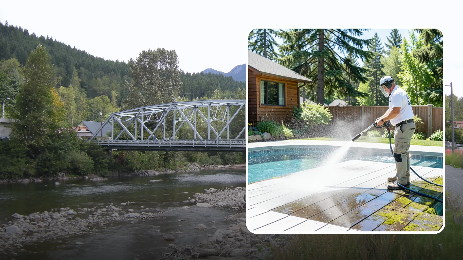 Spa Surround Cleaning in Skykomish, King County, WA - We clean the decking and hardscape surrounding your spa to remove the moss and algae that make wet feet a slipping risk.