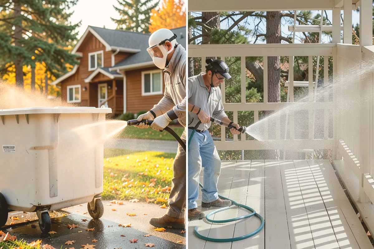 Spa Surround Cleaning in Snohomish, Snohomish County, WA - Clear furniture and planters from the spa surround
