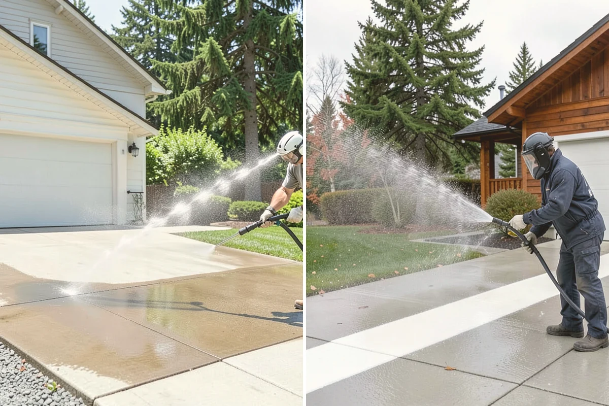 Spa Surround Cleaning in Stanwood, Snohomish County, WA - Clear furniture and planters from the spa surround