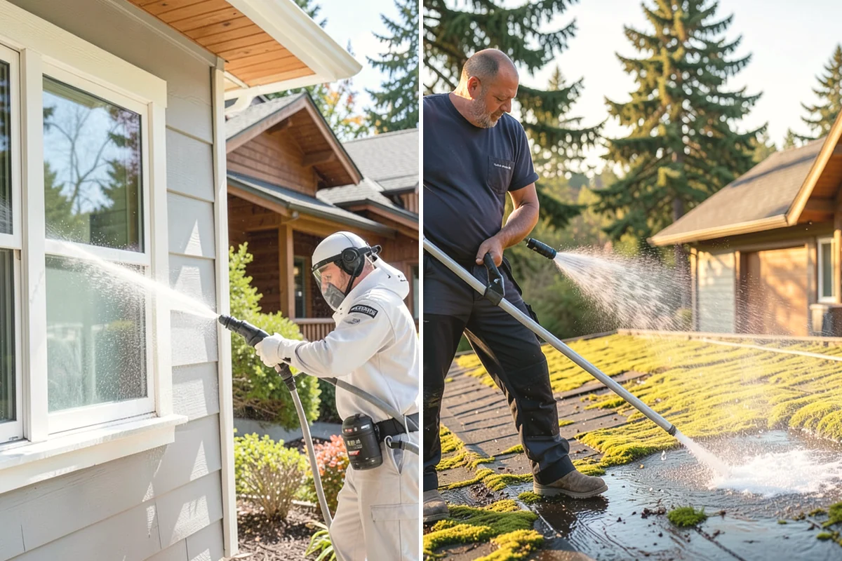 Spa Surround Cleaning in Tukwila, King County, WA - Clear furniture and planters from the spa surround
