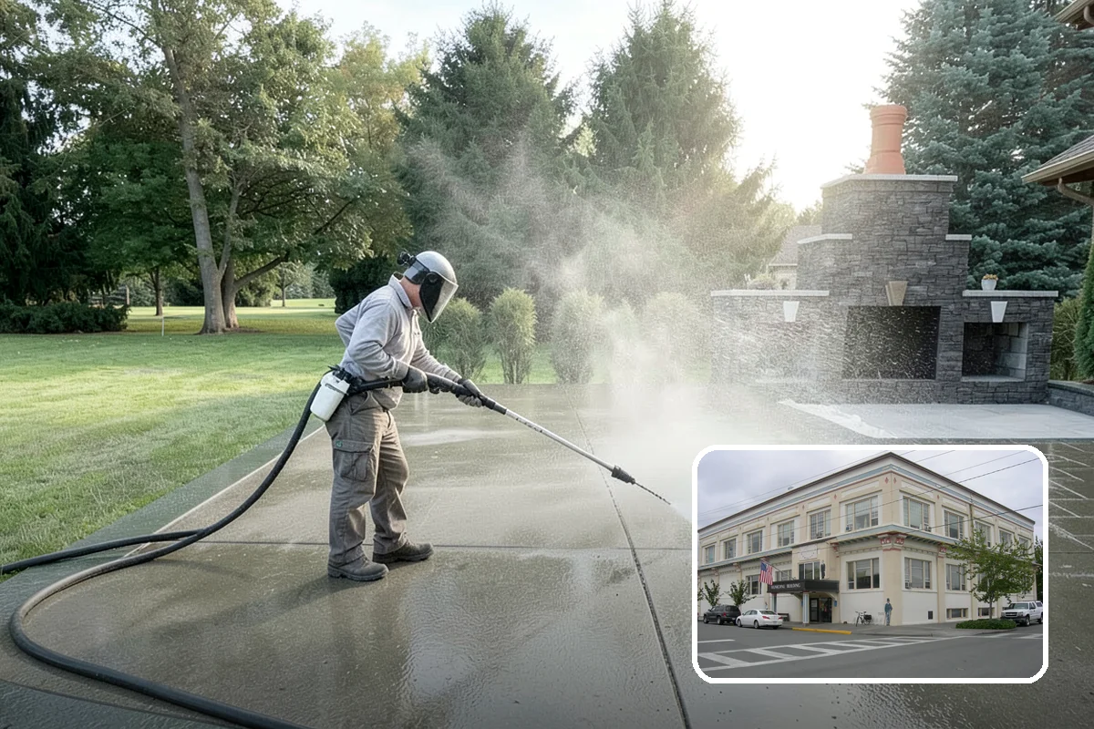 Spring Exterior Cleaning in Anacortes, Skagit County, WA - Removes the algae and pollen that accumulate over a soggy Washington winter