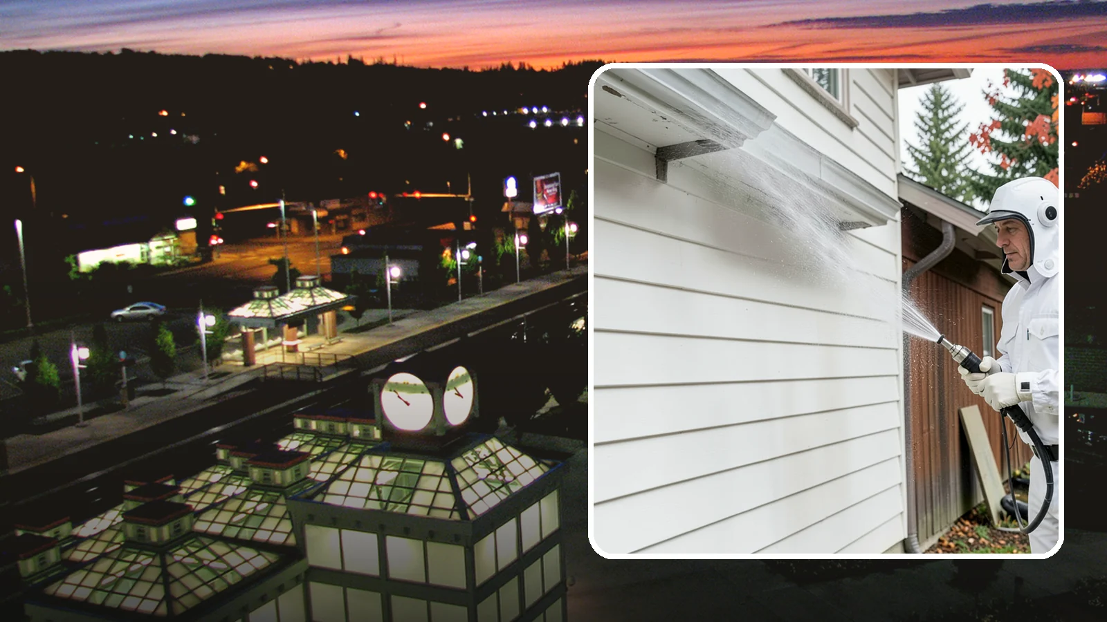 Spring Exterior Cleaning in Auburn, King County, WA - A spring exterior cleaning clears away the green film and grime that build up on Washington homes through the long, wet...