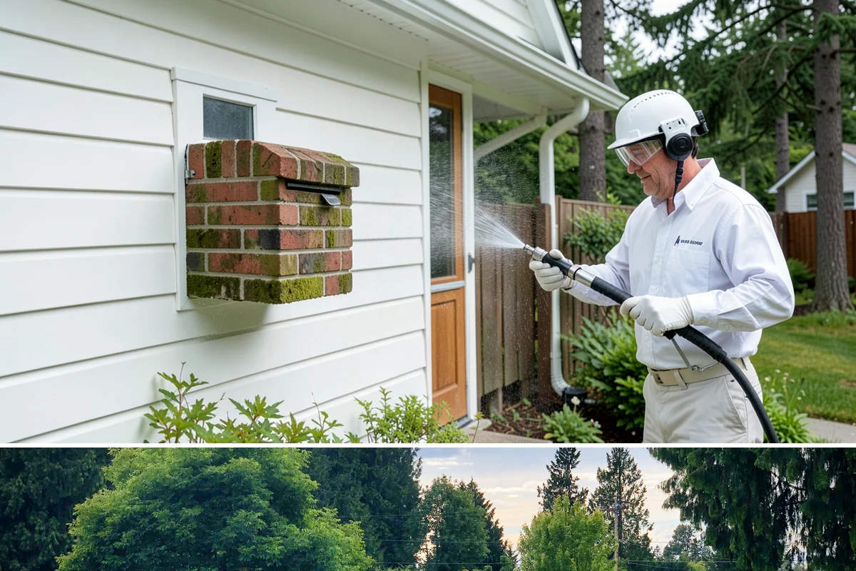 Spring Exterior Cleaning in Bonney Lake, Pierce County, WA - Late March through May is ideal, once the heavy rains ease but before summer sun locks winter growth into the surface.