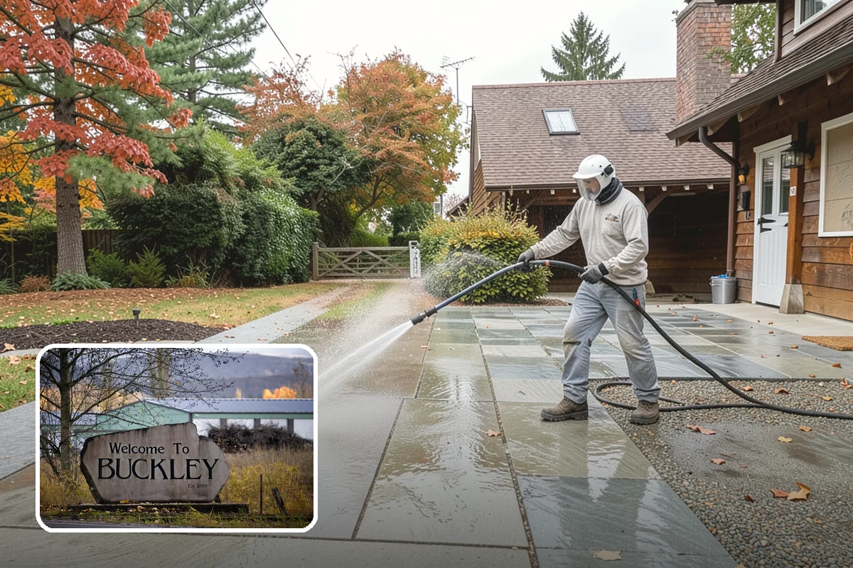 Spring Exterior Cleaning in Buckley, Pierce County, WA - Removes the algae and pollen that accumulate over a soggy Washington winter