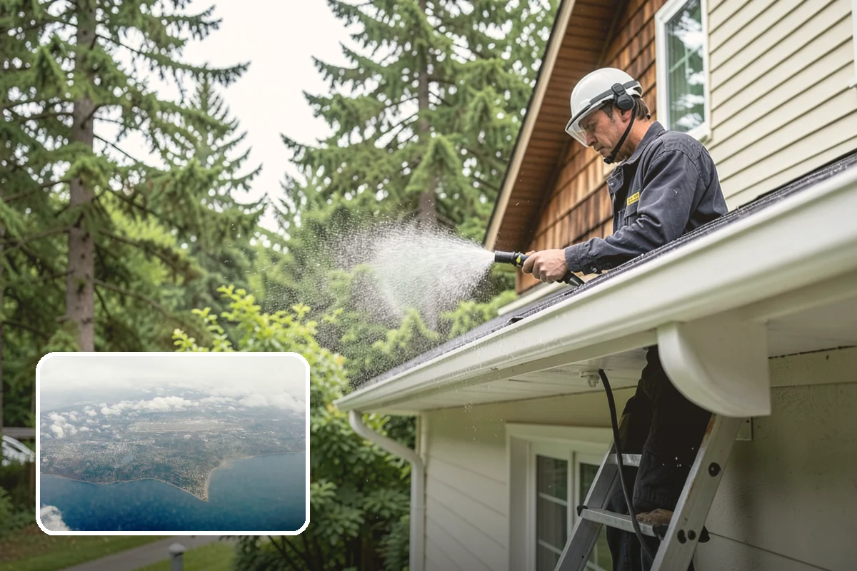 Spring Exterior Cleaning in Burien, King County, WA - Removes the algae and pollen that accumulate over a soggy Washington winter