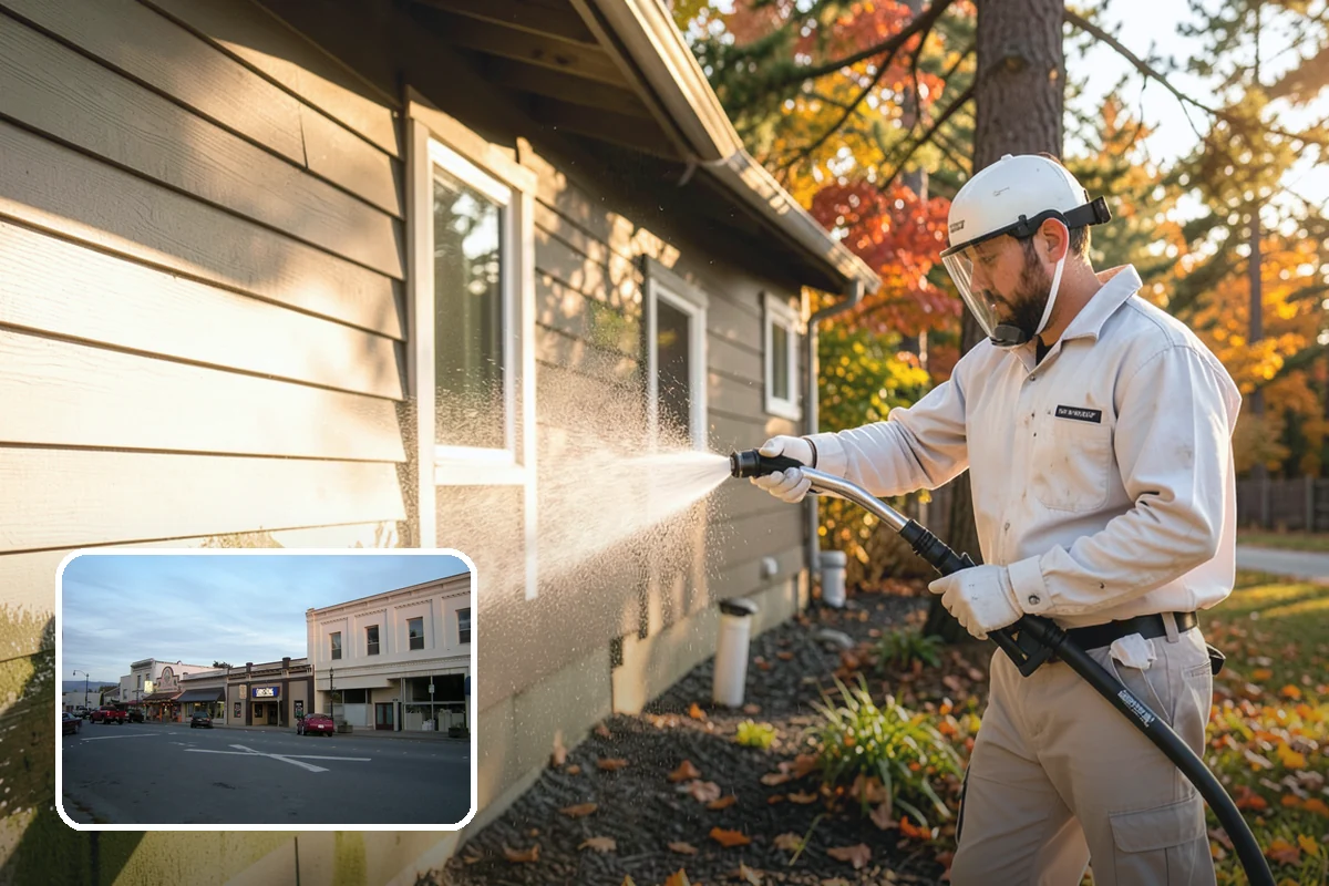 Spring Exterior Cleaning in Burlington, Skagit County, WA - Removes the algae and pollen that accumulate over a soggy Washington winter