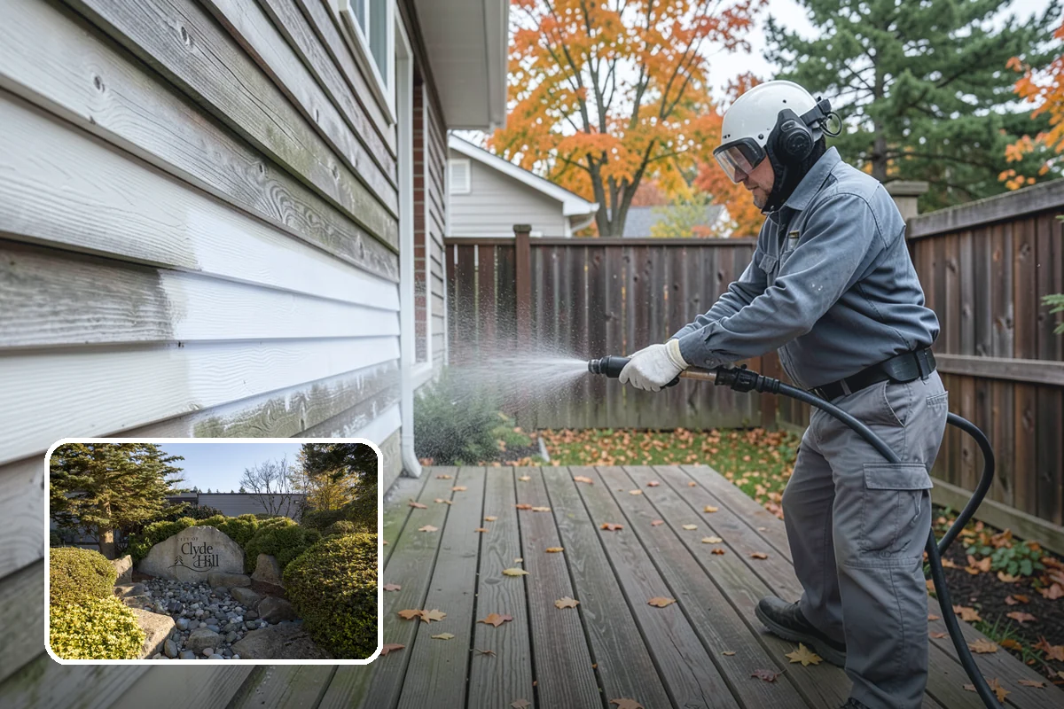 Spring Exterior Cleaning in Clyde Hill, King County, WA - Removes the algae and pollen that accumulate over a soggy Washington winter