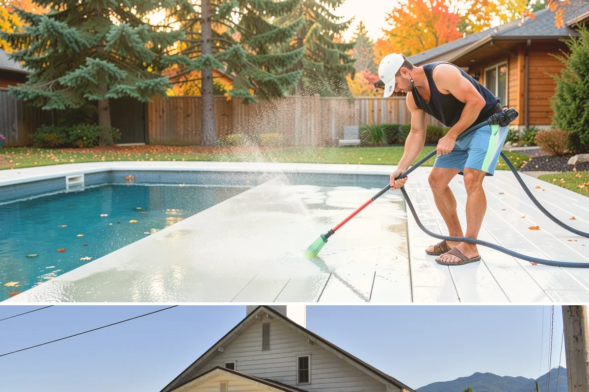 Spring Exterior Cleaning in Concrete, Skagit County, WA - Late March through May is ideal, once the heavy rains ease but before summer sun locks winter growth into the surface.