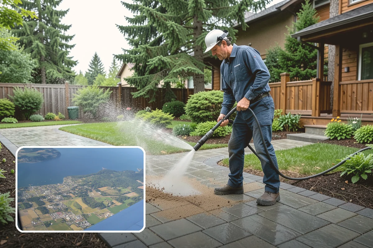 Spring Exterior Cleaning in Coupeville, Island County, WA - Removes the algae and pollen that accumulate over a soggy Washington winter