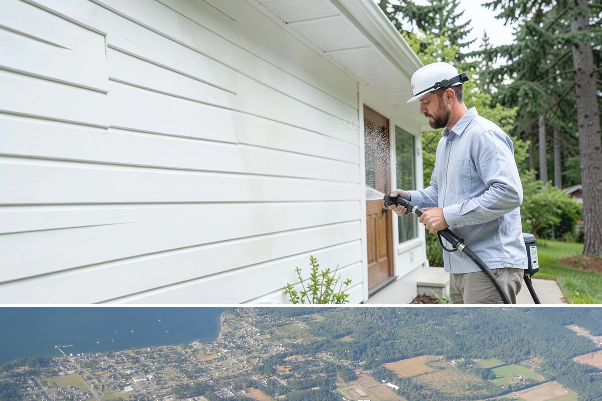 Spring Exterior Cleaning in Coupeville, Island County, WA - Late March through May is ideal, once the heavy rains ease but before summer sun locks winter growth into the surface.