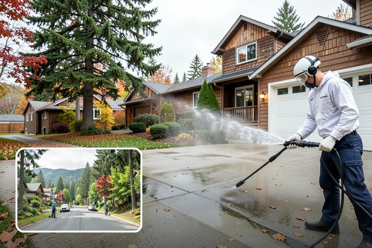 Spring Exterior Cleaning in Darrington, Snohomish County, WA - Removes the algae and pollen that accumulate over a soggy Washington winter