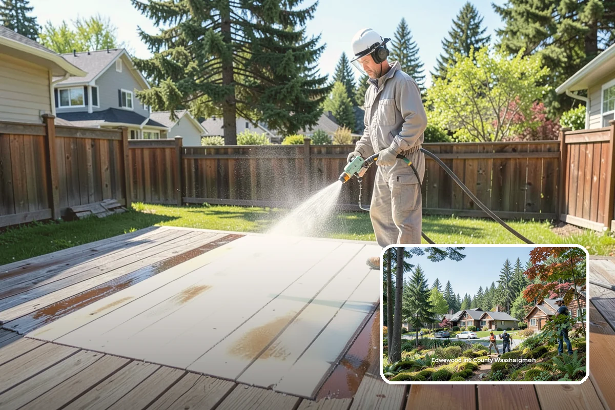 Spring Exterior Cleaning in Edgewood, Pierce County, WA - Removes the algae and pollen that accumulate over a soggy Washington winter