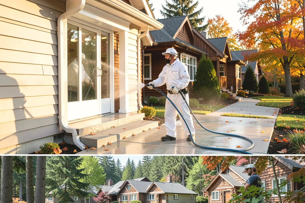 Spring Exterior Cleaning in Edgewood, Pierce County, WA - Late March through May is ideal, once the heavy rains ease but before summer sun locks winter growth into the surface.