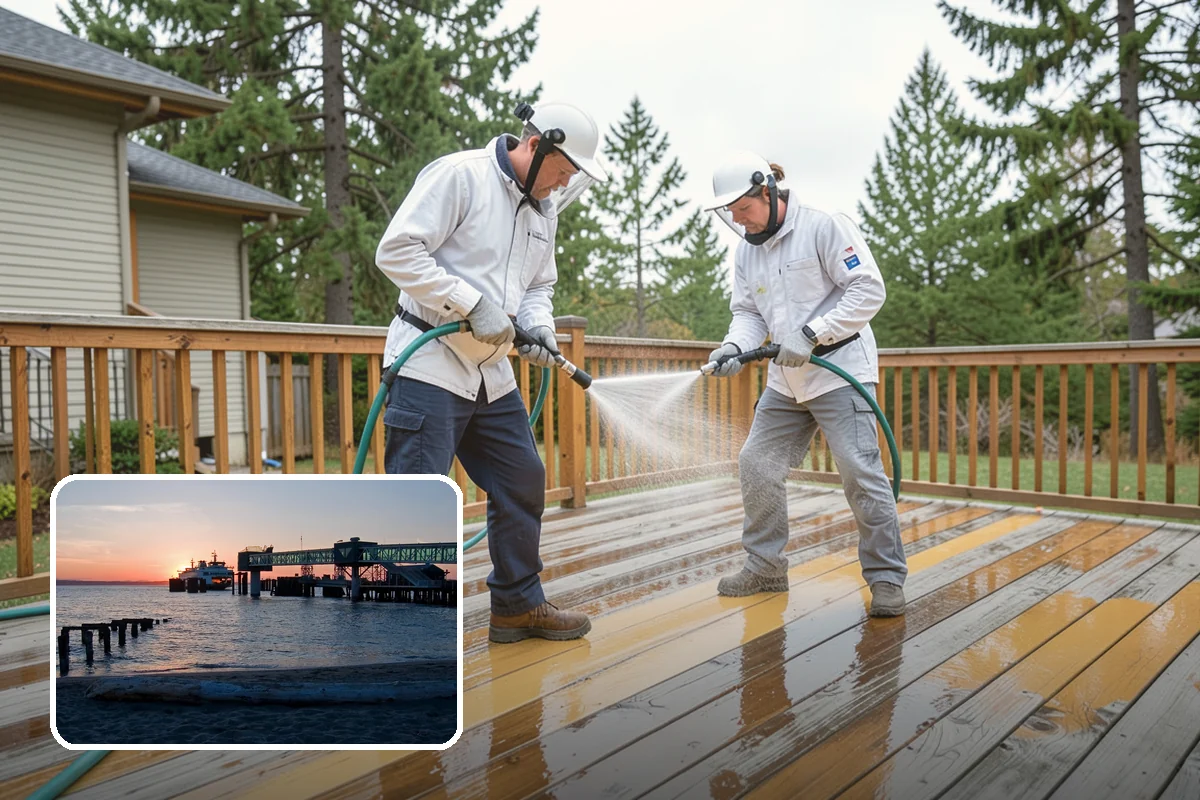 Spring Exterior Cleaning in Edmonds, Snohomish County, WA - Removes the algae and pollen that accumulate over a soggy Washington winter