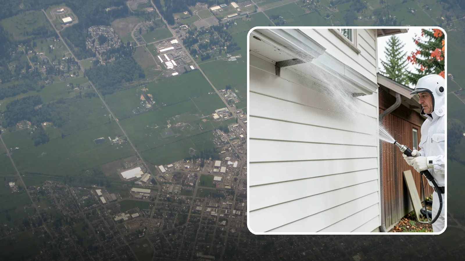 Spring Exterior Cleaning in Enumclaw, King County, WA - A spring exterior cleaning clears away the green film and grime that build up on Washington homes through the long, wet...