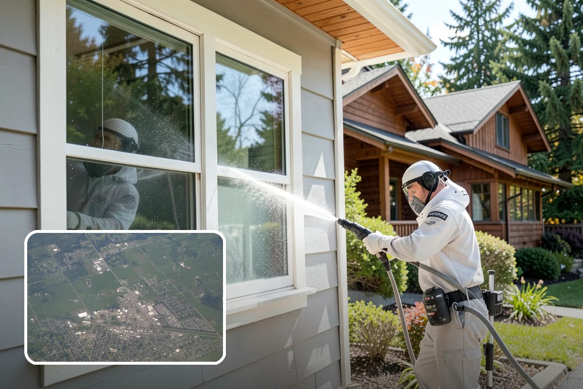 Spring Exterior Cleaning in Enumclaw, King County, WA - Removes the algae and pollen that accumulate over a soggy Washington winter
