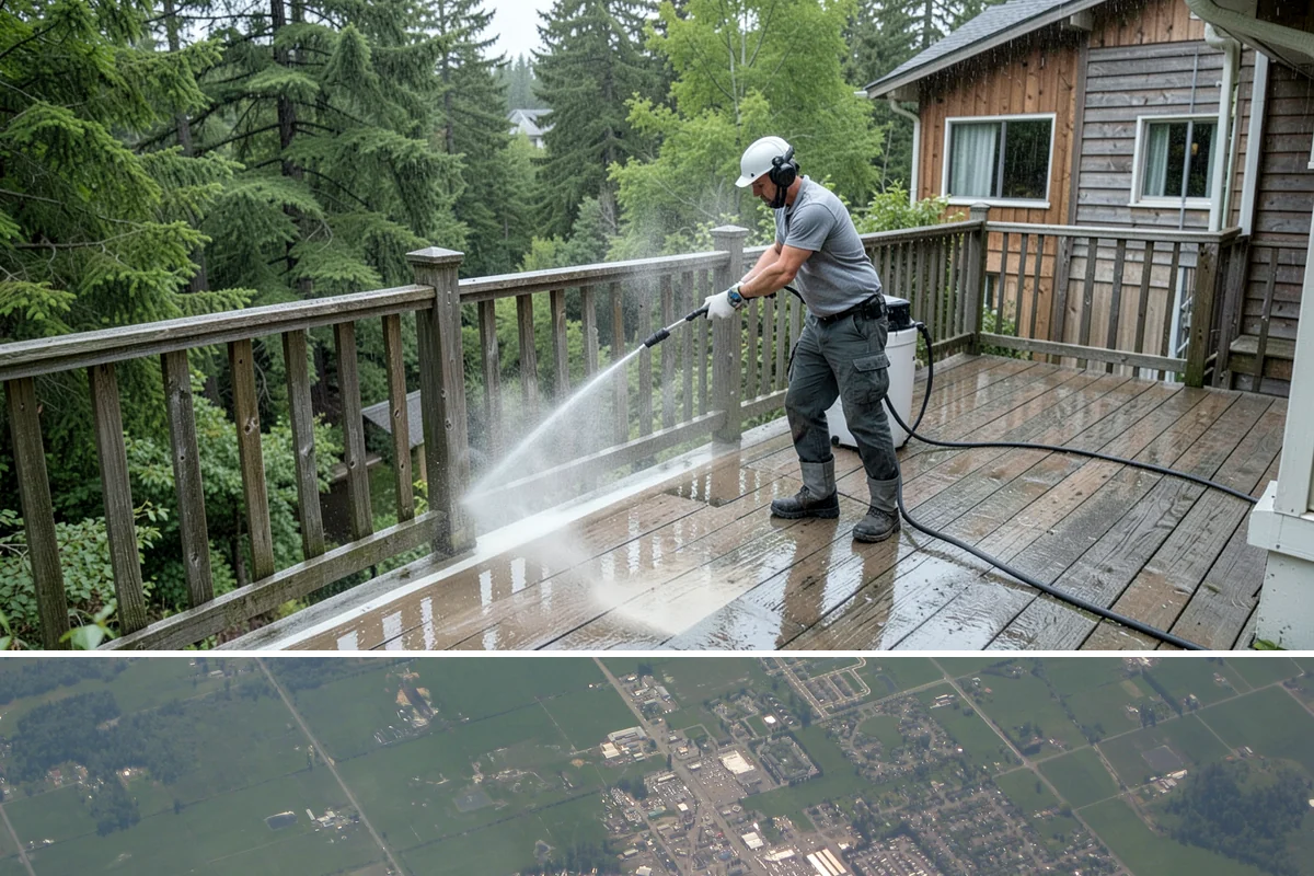 Spring Exterior Cleaning in Enumclaw, King County, WA - Late March through May is ideal, once the heavy rains ease but before summer sun locks winter growth into the surface.