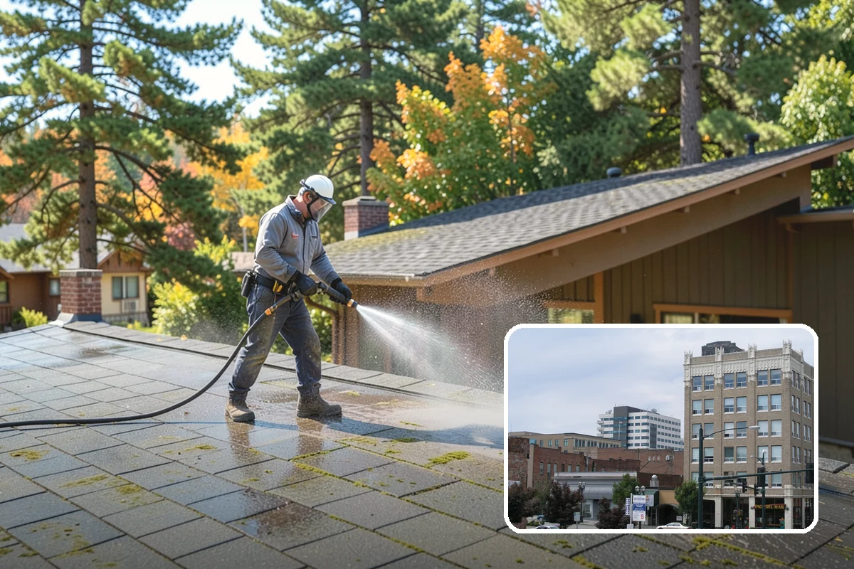 Spring Exterior Cleaning in Everett, Snohomish County, WA - Removes the algae and pollen that accumulate over a soggy Washington winter