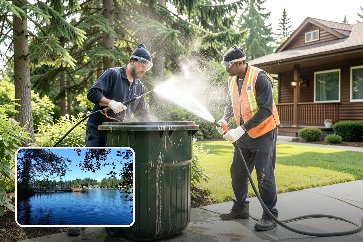 Spring Exterior Cleaning in Federal Way, King County, WA - Removes the algae and pollen that accumulate over a soggy Washington winter