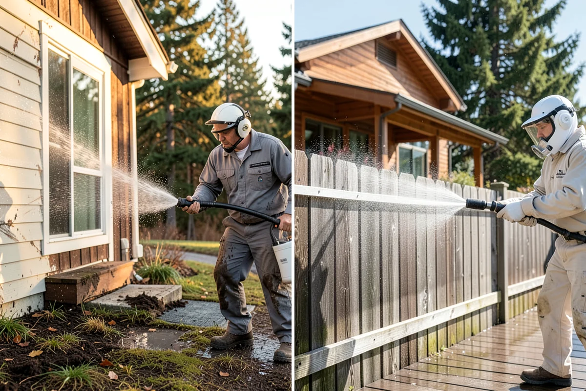 Spring Exterior Cleaning in Fircrest, Pierce County, WA - Walk the property and identify shaded, growth-prone zones