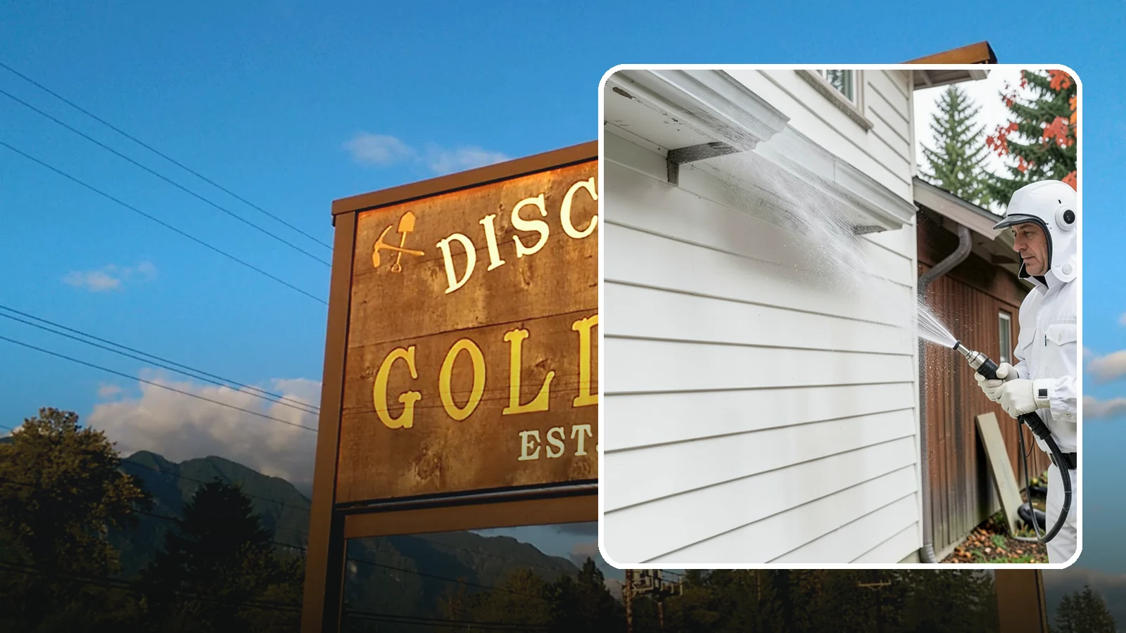 Spring Exterior Cleaning in Gold Bar, Snohomish County, WA - A spring exterior cleaning clears away the green film and grime that build up on Washington homes through the long, wet...