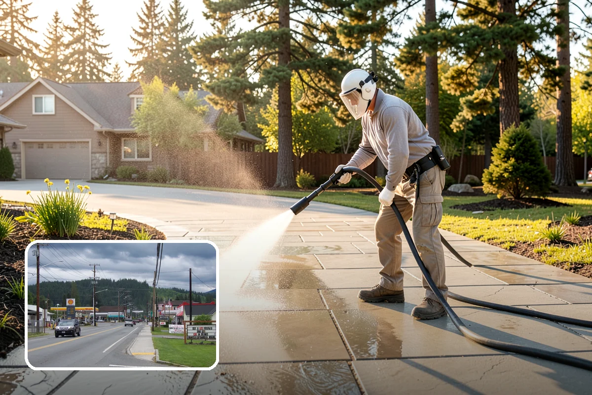 Spring Exterior Cleaning in Granite Falls, Snohomish County, WA - Removes the algae and pollen that accumulate over a soggy Washington winter