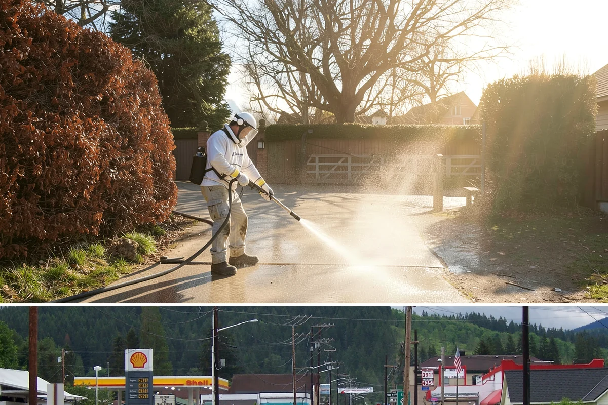 Spring Exterior Cleaning in Granite Falls, Snohomish County, WA - Late March through May is ideal, once the heavy rains ease but before summer sun locks winter growth into the surface.
