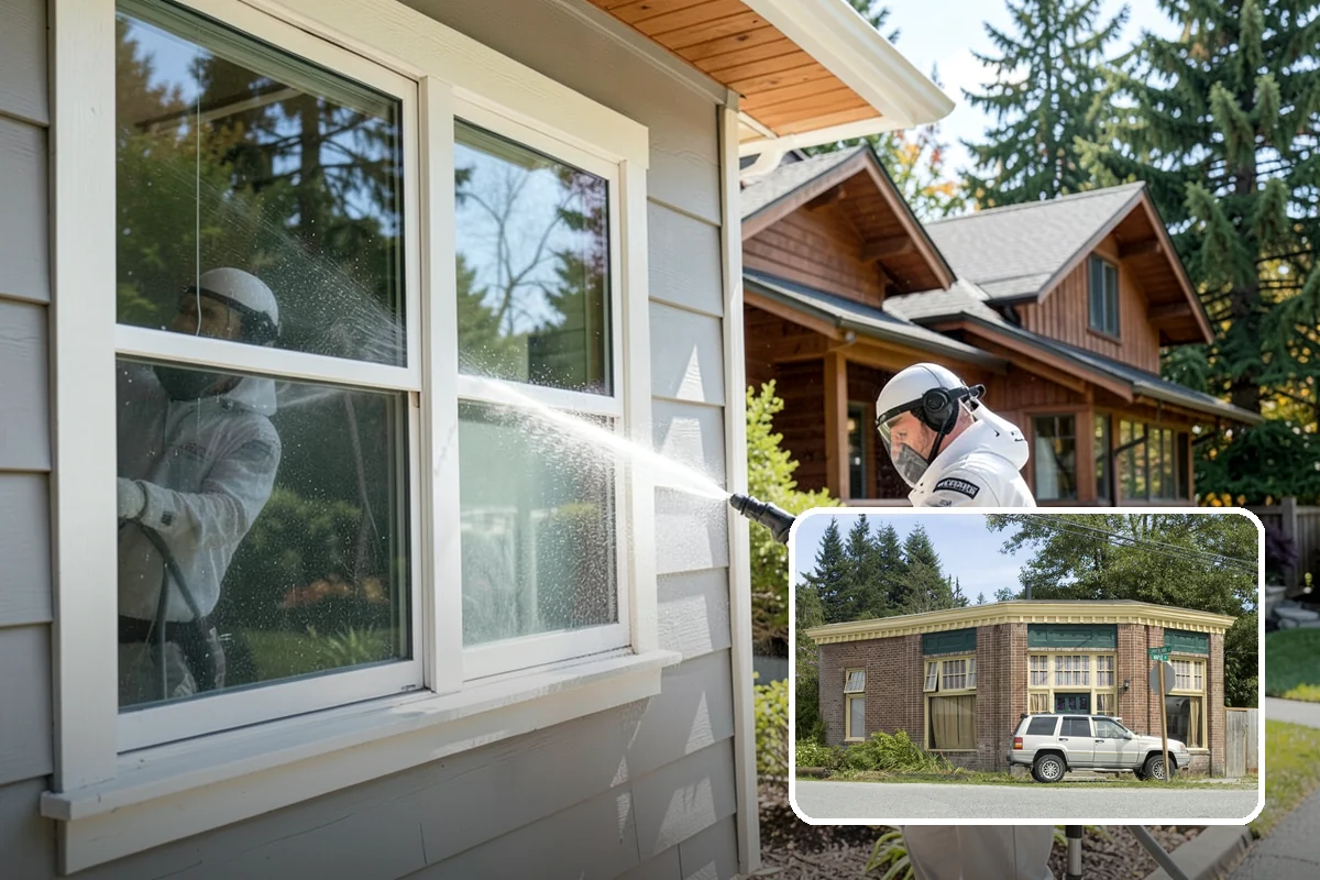 Spring Exterior Cleaning in Hamilton, Skagit County, WA - Removes the algae and pollen that accumulate over a soggy Washington winter