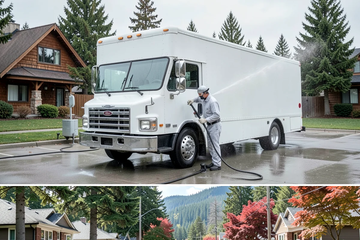 Spring Exterior Cleaning in Hunts Point, King County, WA - Late March through May is ideal, once the heavy rains ease but before summer sun locks winter growth into the surface.