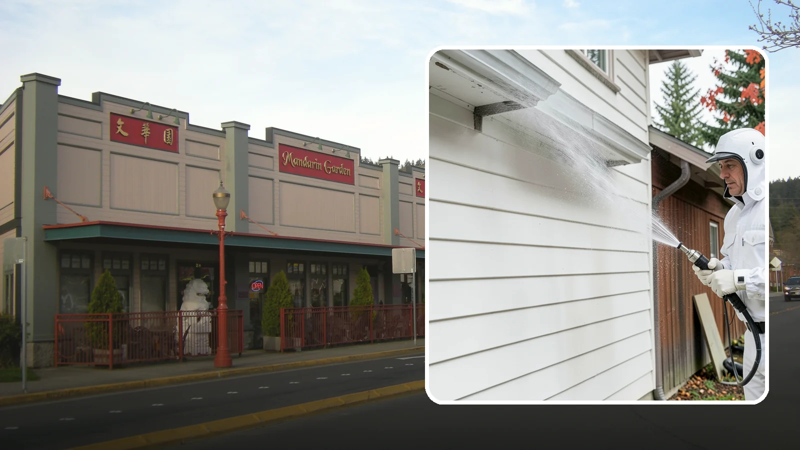 Spring Exterior Cleaning in Issaquah, King County, WA - A spring exterior cleaning clears away the green film and grime that build up on Washington homes through the long, wet...