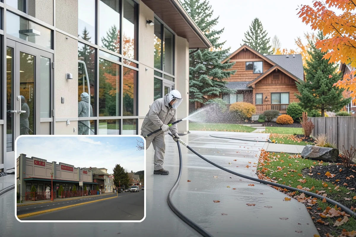 Spring Exterior Cleaning in Issaquah, King County, WA - Removes the algae and pollen that accumulate over a soggy Washington winter