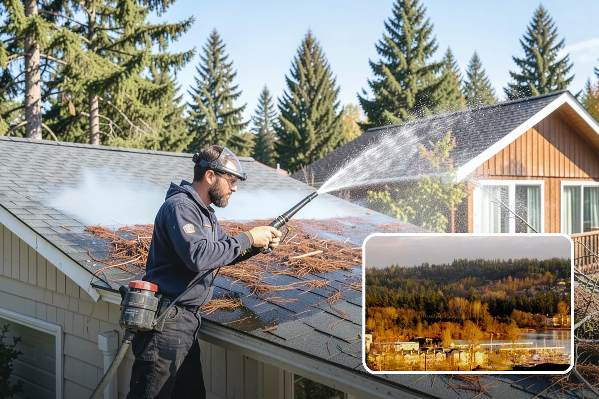 Spring Exterior Cleaning in Kenmore, King County, WA - Removes the algae and pollen that accumulate over a soggy Washington winter