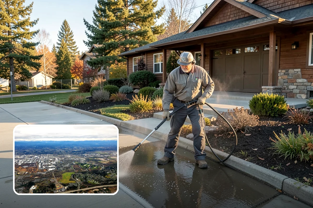Spring Exterior Cleaning in Kent, King County, WA - Removes the algae and pollen that accumulate over a soggy Washington winter