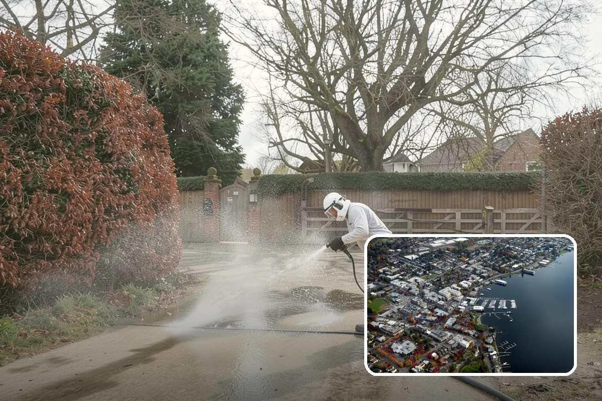 Spring Exterior Cleaning in Kirkland, King County, WA - Removes the algae and pollen that accumulate over a soggy Washington winter