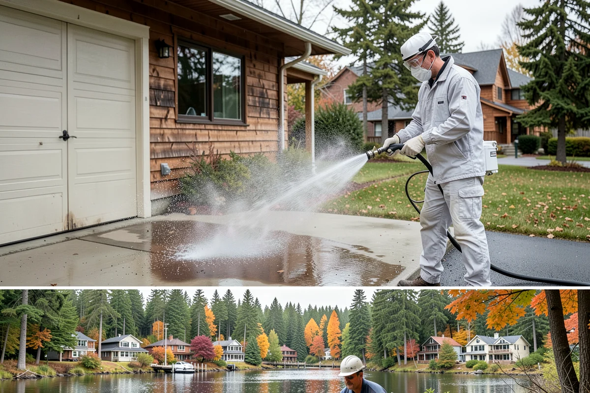 Spring Exterior Cleaning in La Conner, Skagit County, WA - Late March through May is ideal, once the heavy rains ease but before summer sun locks winter growth into the surface.