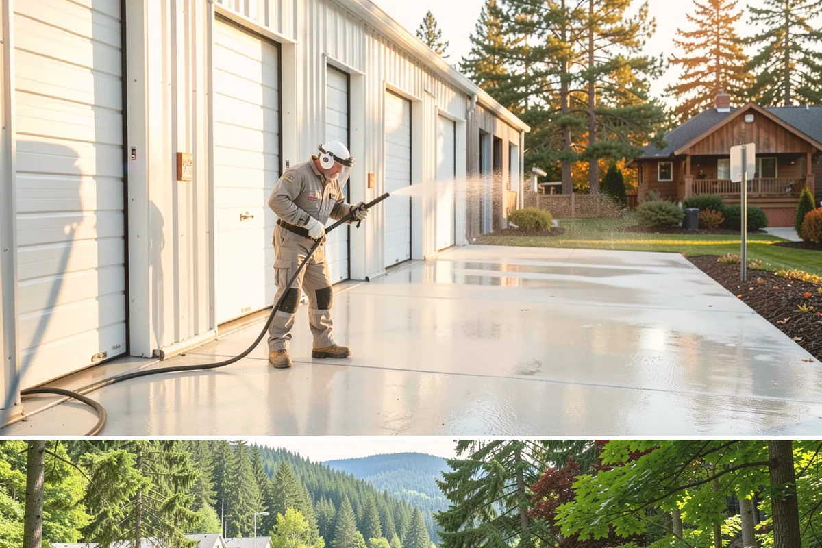 Spring Exterior Cleaning in Lake Forest Park, King County, WA - Late March through May is ideal, once the heavy rains ease but before summer sun locks winter growth into the surface.