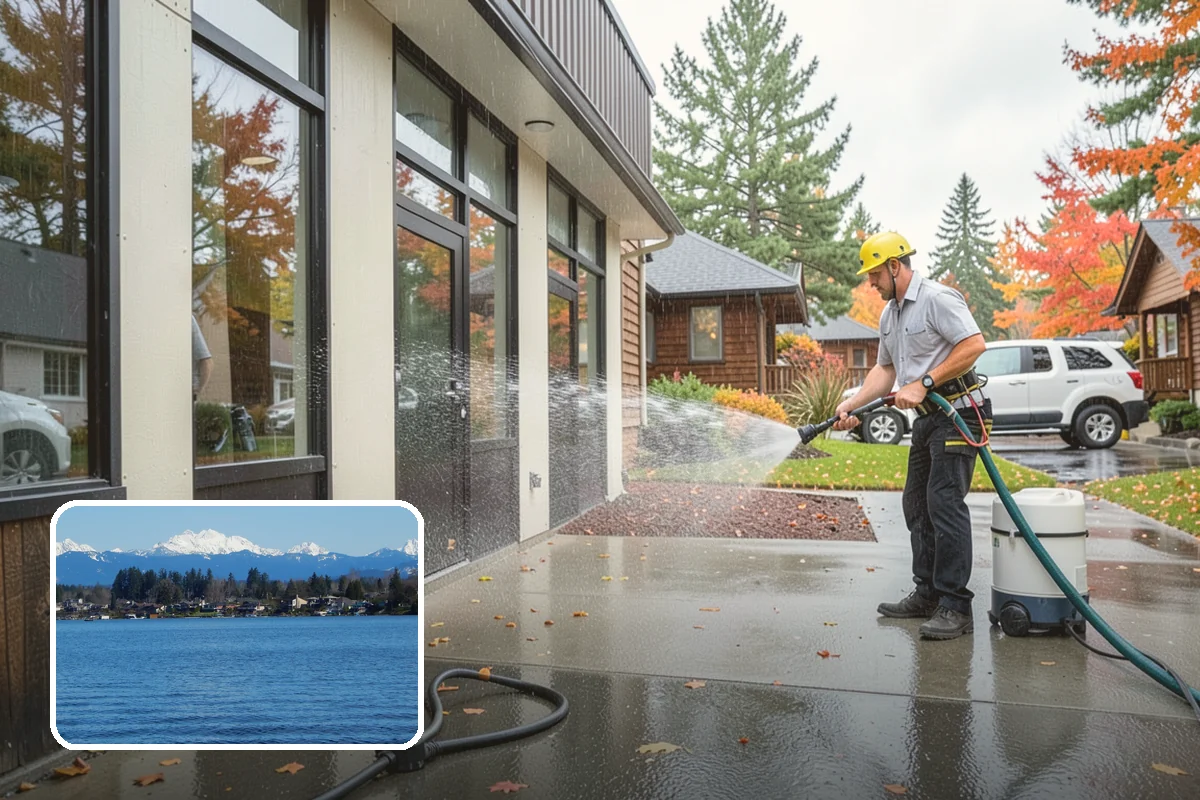 Spring Exterior Cleaning in Lake Stevens, Snohomish County, WA - Removes the algae and pollen that accumulate over a soggy Washington winter