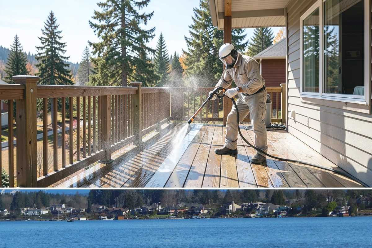 Spring Exterior Cleaning in Lake Stevens, Snohomish County, WA - Late March through May is ideal, once the heavy rains ease but before summer sun locks winter growth into the surface.