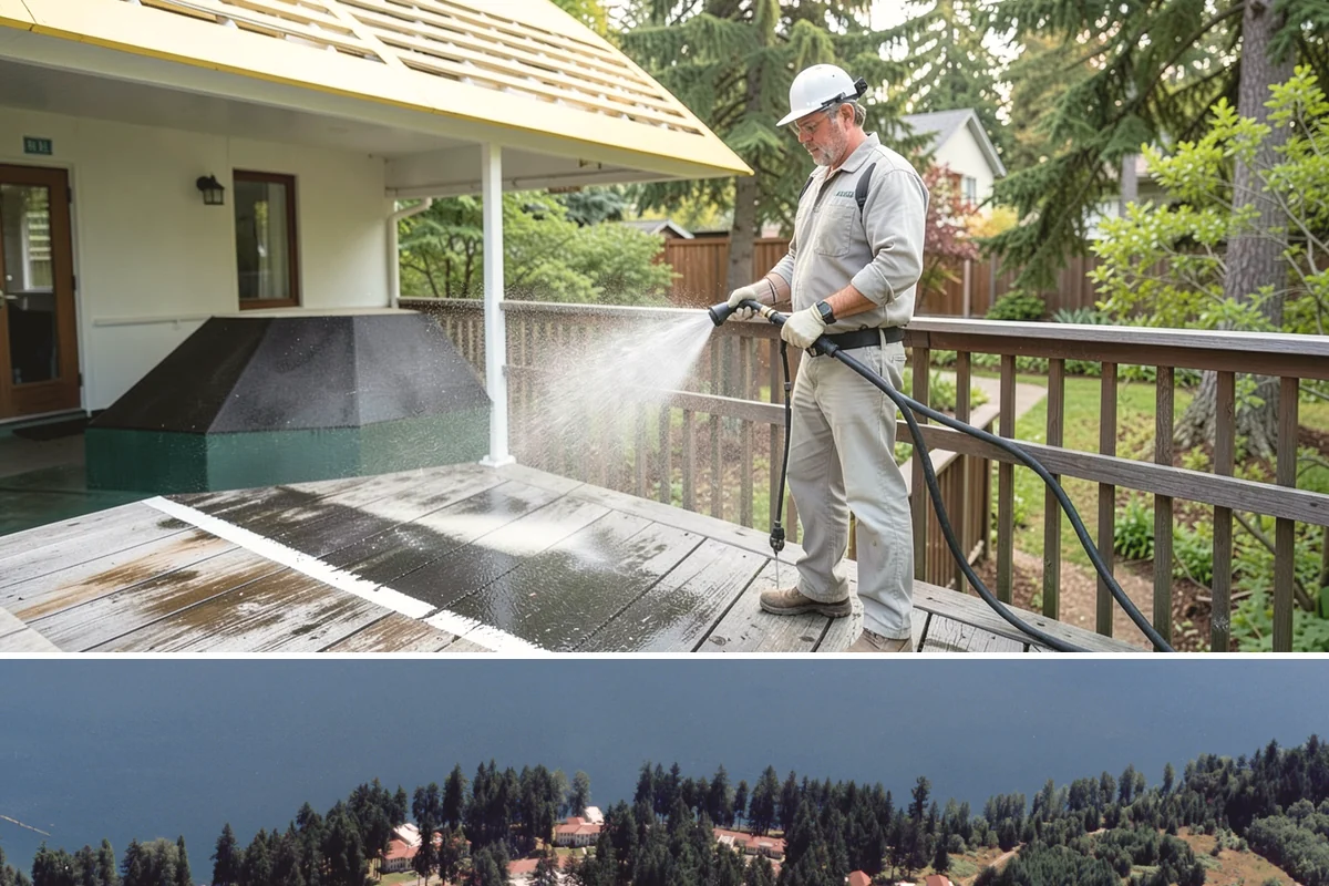 Spring Exterior Cleaning in Lakewood, Pierce County, WA - Late March through May is ideal, once the heavy rains ease but before summer sun locks winter growth into the surface.