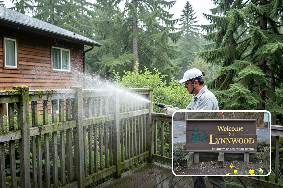 Spring Exterior Cleaning in Lynnwood, Snohomish County, WA - Removes the algae and pollen that accumulate over a soggy Washington winter