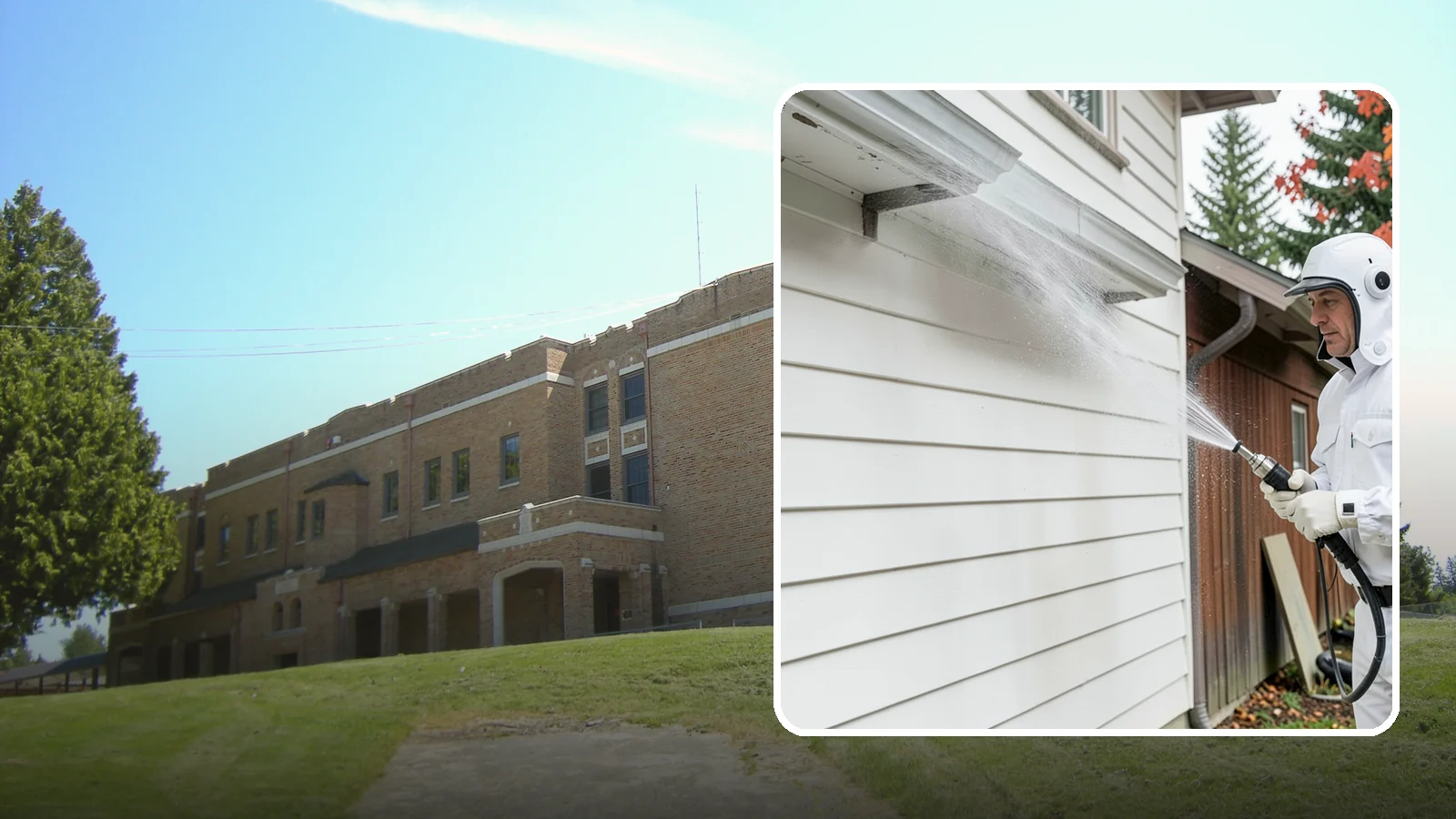 Spring Exterior Cleaning in Maple Valley, King County, WA - A spring exterior cleaning clears away the green film and grime that build up on Washington homes through the long, wet...