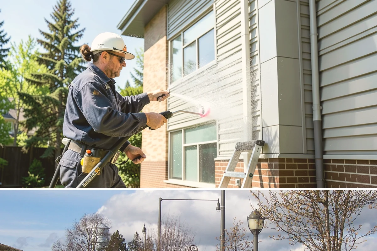 Spring Exterior Cleaning in Marysville, Snohomish County, WA - Late March through May is ideal, once the heavy rains ease but before summer sun locks winter growth into the surface.