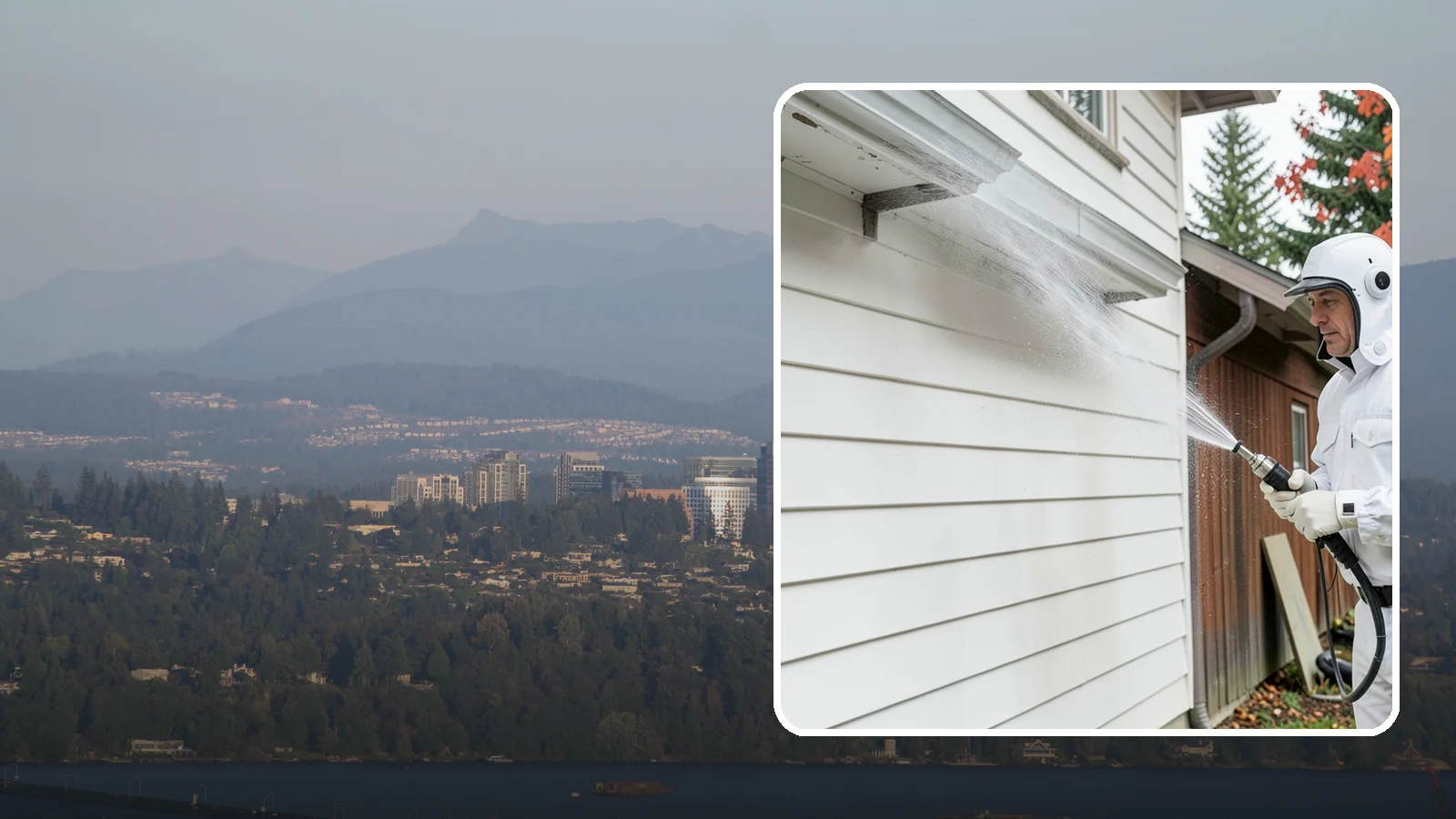 Spring Exterior Cleaning in Medina, King County, WA - A spring exterior cleaning clears away the green film and grime that build up on Washington homes through the long, wet...
