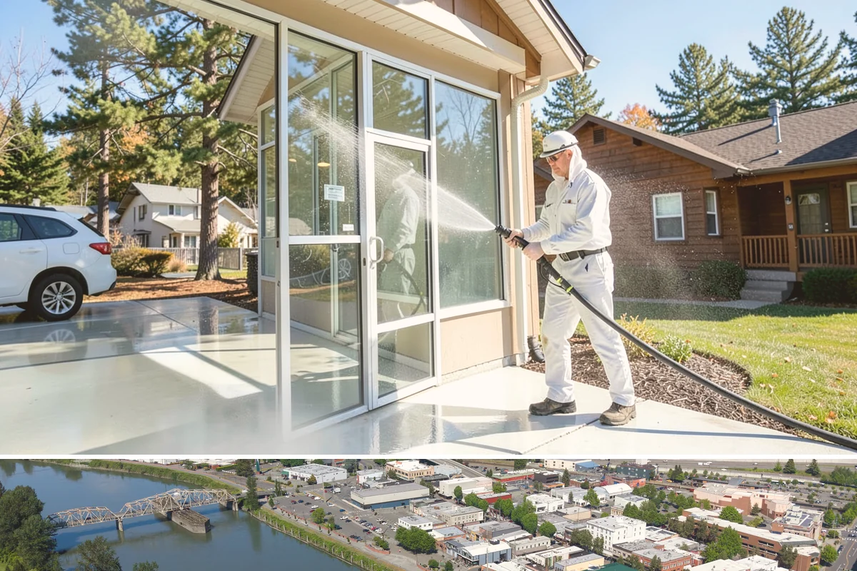 Spring Exterior Cleaning in Mount Vernon, Skagit County, WA - Late March through May is ideal, once the heavy rains ease but before summer sun locks winter growth into the surface.