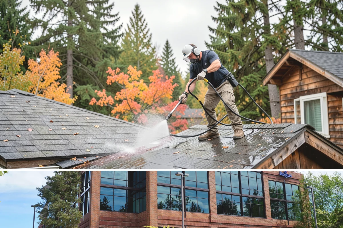 Spring Exterior Cleaning in Mountlake Terrace, Snohomish County, WA - Late March through May is ideal, once the heavy rains ease but before summer sun locks winter growth into the surface.