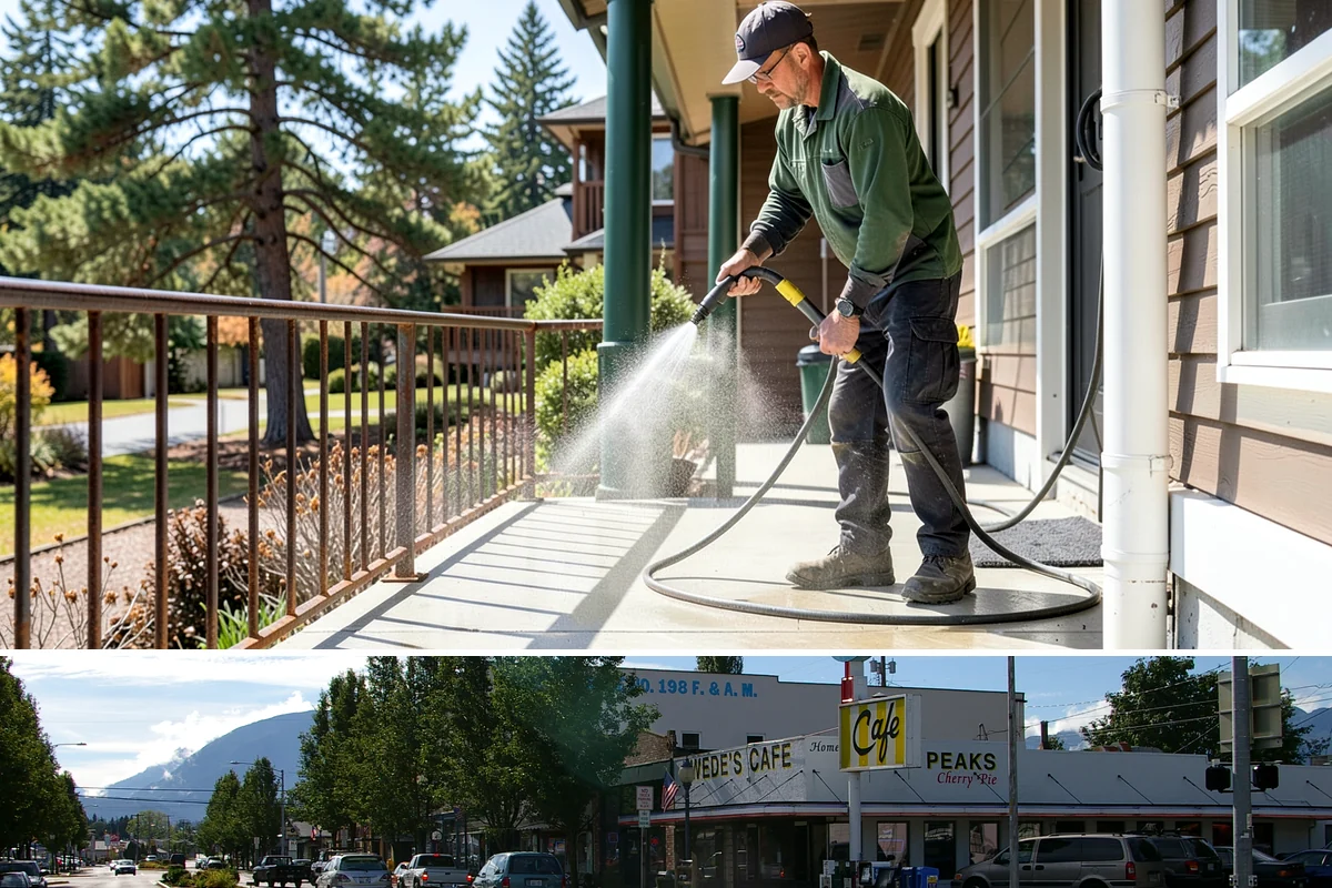 Spring Exterior Cleaning in North Bend, King County, WA - Late March through May is ideal, once the heavy rains ease but before summer sun locks winter growth into the surface.
