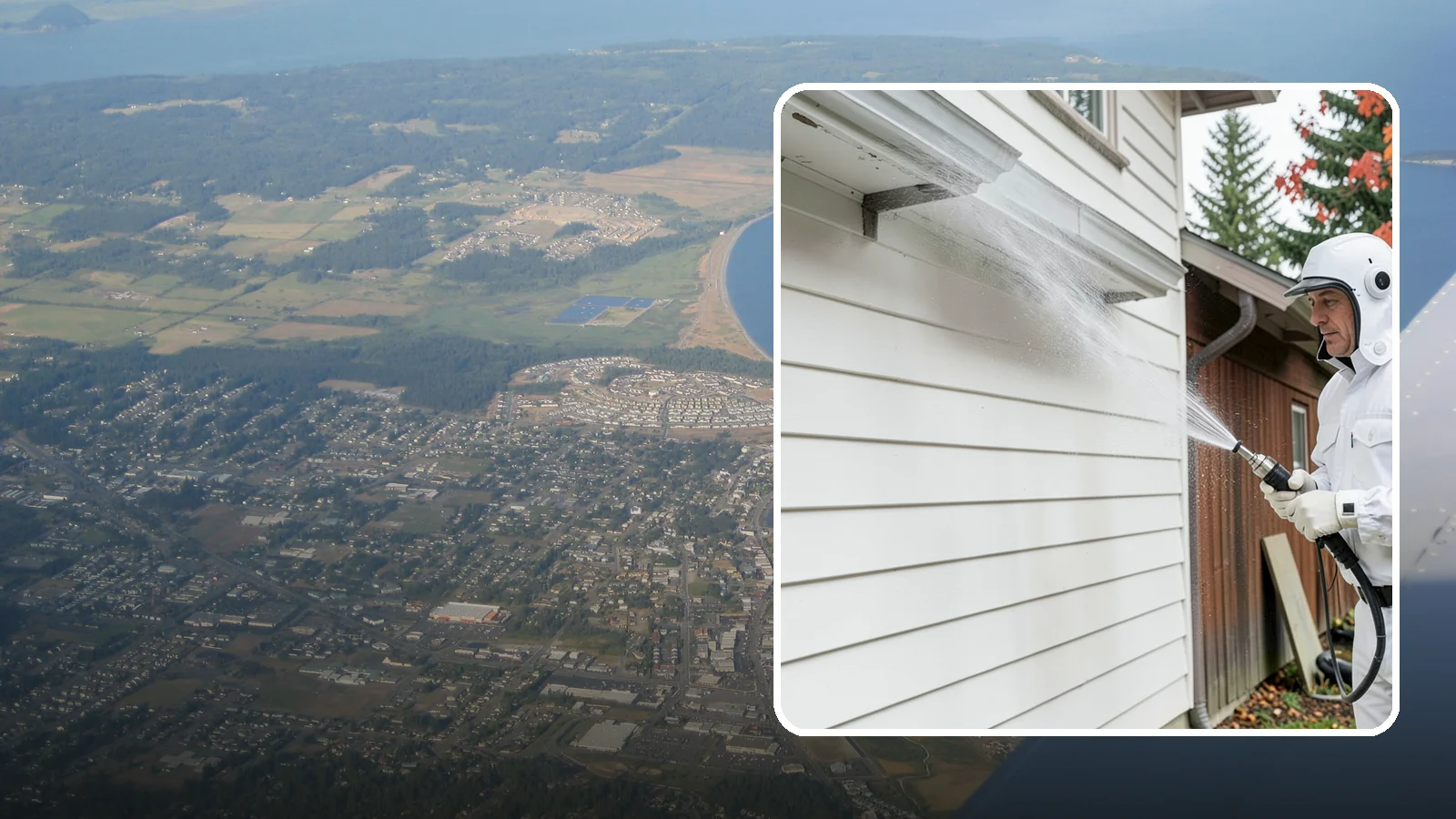 Spring Exterior Cleaning in Oak Harbor, Island County, WA - A spring exterior cleaning clears away the green film and grime that build up on Washington homes through the long, wet...